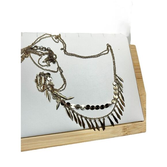 Jewelry set necklace set of two long gold chain necklaces -One insetFaux pearls - Picture 8 of 10